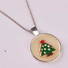 Personalized Luminous Cute Little Snowman Pendant Necklace Jewelry christmas tree