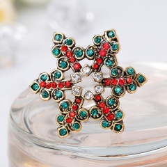Christmas Snowflake Brooch Bouquet Colorful Crystal Star Snowflakes Pins And Brooches For Women Ladies Girl fashion Jewelry snow