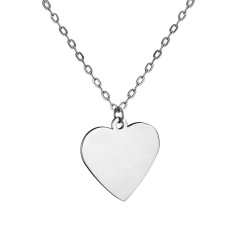 Fashion Love Smooth Stainless Steel Lettering Necklace Necklace Heart