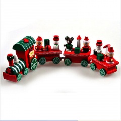 Xmas Wooden Christmas Train Santa Claus Festival Ornament Home Decor Kids Gifts Train