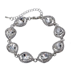 Inaly Rhinestone Crystal Bracelet 18+6cm White