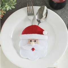 Christmas Decor Santa Claus Kitchen Tableware Holder Pocket Dinner Cutlery Bag Santa Claus