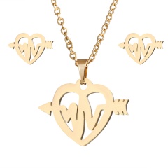 Gold Stainless Steel Necklace Set ECG