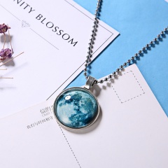 Fashion Glow In The Dark Pendant Necklace Moon Gem Women Charm Jewelry Party Gift Blue