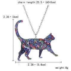 Colorful Printing Animal Cat Dog Horse Dragon Pendant Necklace Gift Hot Big Cat