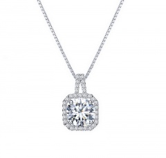 Inaly CZ Necklace Pendant Size 1.2*1.8CM Chain Lenght 45CM White