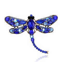 Vintage Crystal Dragonfly Brooches For Women Collar Pins Dragonfly Brooch Blue Dragonfly