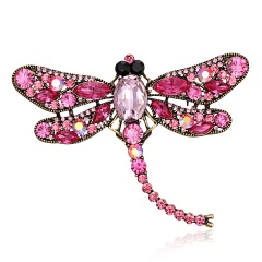 Vintage Crystal Dragonfly Brooches For Women Collar Pins Dragonfly Brooch Pink Dragonfly