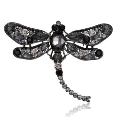 Vintage Crystal Dragonfly Brooches For Women Collar Pins Dragonfly Brooch Black Dragonfly