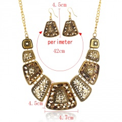 Vintage Gold Leopard Choker Bib Statement Necklace Earrings Jewelry Set Gold
