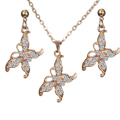 Butterfly Necklace Earrings Jewelry Set butterfly