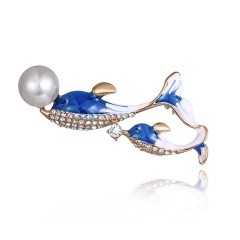 Fashion Crystal Brooch Pin Collor Jewelry dolphin