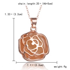 Magic Steampunk Rose Flower Glow in The Dark Pendant Necklace Womens Jewellery Gift Rose gold Purple