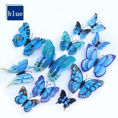 12Pcs 3D Butterfly Wall Stickers Home Decor Room Decoration Sticker Bedroom Girl 12PCS/Lot Blue
