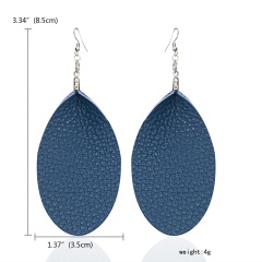 4 Colors Litchi Pattern Simulation Leather Earrings Women Fashion Jewelry Gifts Accessories Blue
