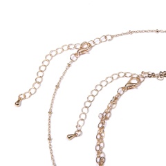 Women Multi-layer Chain Sequin Tassel Pendant Pearl Choker Necklace Jewelry Gift Blue