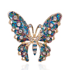 Rinhoo New Arrival Beautiful Rhinestone Fashion Enamel and Crystal Butterfly Brooches for Women Charm Colorful Dress Jewlery butterfly4