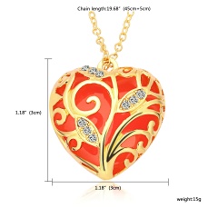 Glowing In The Dark Crystal Heart  Leave Hollow Luminous Necklace Pendant Orange 1