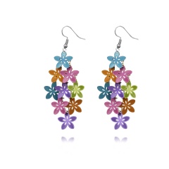 Small Nine Piece Flower Earrings Multicolor