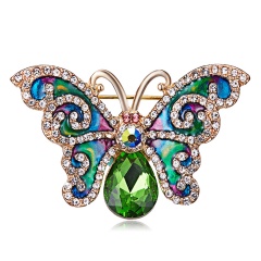 Rinhoo New Arrival Beautiful Rhinestone Fashion Enamel and Crystal Butterfly Brooches for Women Charm Colorful Dress Jewlery butterfly2