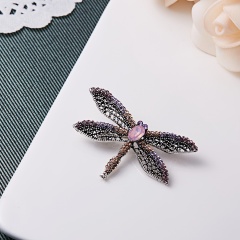 Alloy Purple Enamel Bragonfly Brooches Men And Women's Metal Rhinestone Insects Banquet Wedding Brooch Gifts animal1