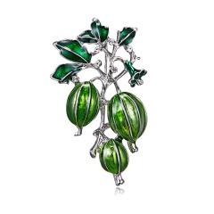 New Fashion Bamboo Leaf Flower Plant Brooch Rhinestones Lapel Pins Brooches for Women Men in Assorted Designs Plant4