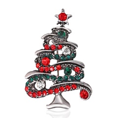 Crystal Christmas Tree Brooch pins Wedding Collar Clip Scarf Buckle Accessory Fashion Jewelry Brooches Best Gift For Women tree5