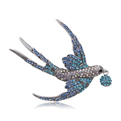 Fashion Shiny Crystal Rhinestone Animal Brooches for Women Gold Silver Color Owl Swallow Brooch Pins Factory Direct Wholesale Swallow 2