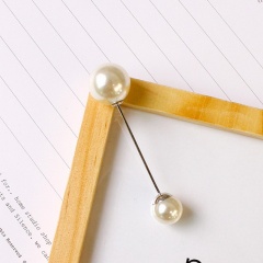 Fashion Pins Woman Girls Imitation Pearl Brooch Classic Charm Cardigan Scarf Shawl Pin Accessories Simple Double Pearls Brooches Jewelry White