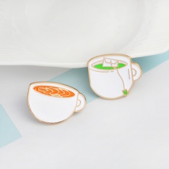 Rinhoo Tea Cup Enamel Pins Metal Colorful Cute Cup Collar Pins and Brooches for Women Vintage Brooch Jewelry Lapel Pin Badge cute1