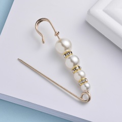 Rinhoo Big Beads Simulated Pearl Brooch Pin Dress Rhinestone Decoration Buckle Pin Jewelry Brooches For Men Women Pearl 1
