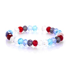 Handmade 6x8mm Colorful Crystal Beads Elastic Bracelet B