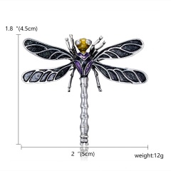 Fashion Dragonfly Brooches For Women 2019 Vintage Multicolor Crystal Rhinestone Insect Brooch Pins Animal Jewelry Dropshipping Dragonfly 1