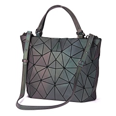 Luminous bag Women Geometry Tote Quilted Shoulder Bags Hologram Laser Plain Folding Handbags geometric Large capacity Medium Size