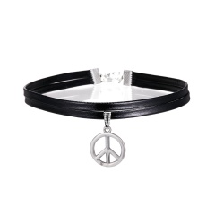 Charm Fashion Choker Necklace Unsex Velvet Leather Pendant Gothic Gift Jewelry Peace