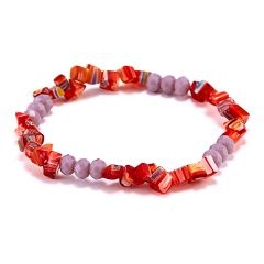 Colorful Lampwork Glass Beads Handmake Adjustable Bracelet Red