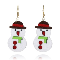 Cute Cartoon Deer Snowman Bells Santa Claus Earrings for Women Fashion Handmade Creative Christmas Gift Jewelry Female Brincos Snowman