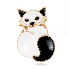 Rinhoo Halloween Animal Pin Brooch Cat Dog Hedgehog Cow Enamel Badge Cute Lapel Pins Kawaii Brooches Animal Jewelry Cat 2
