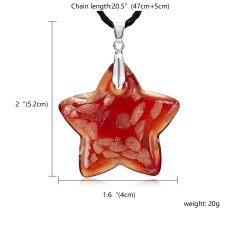 Women Fashion Colorful Star Glass Pendant Necklace Sweater Chain Jewelry Gift Red