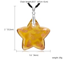 Women Fashion Colorful Star Glass Pendant Necklace Sweater Chain Jewelry Gift Yellow
