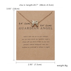 Lovely Cat Hummingbird Paper Card Necklace Women Men Jewelry Charm Gift Party Wings
