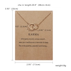 Fashion Round Circle Necklace Charm Chain Women Jewelry Party Gift Gold Circle