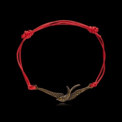 Rinhoo Charm Bracelet Colorful Animal Bird Swallow Bracelet For Men Women Rope Chain Handmade Jewelry Accessories red