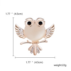 Romantic Opal Owl Brooches Elegant Crystal Animal Brooches Pins Women Girls Birds Clothes Jewelry Brooch Buckles #1