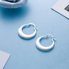 Women Fashion Silver Crescent Earrings Jewelry Silver