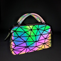 Geometric Ringer Luminous Hand Dazzle Color Makeup Bag Storage Bag26*15*13.5cm colours
