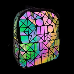 Geometric Ringer Backpack Rravel Storage Bag Zipper Bag 23.5*11.5*29cm The geometric model