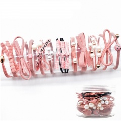 Mori Series Small Fresh 8-Piece Rope Simple Tie Hair Rubber Pink