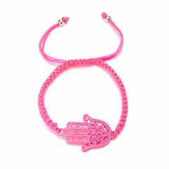 Fashion Alloy Palm Rope Braided Bracelet Pink