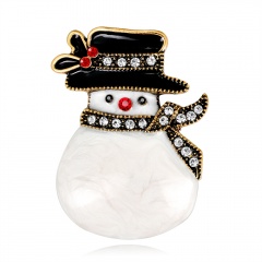 Rinhoo Enamel Alloy Christmas Skiing Snowman Brooches Cartoon Scarf Clothes Pin Jewelry For Women Girls Teens Gift #1